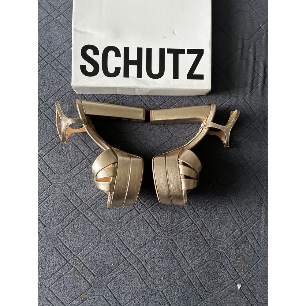 Schultz Keefa High Gold Metallic Heel Size 8 - Picture 4 of 10